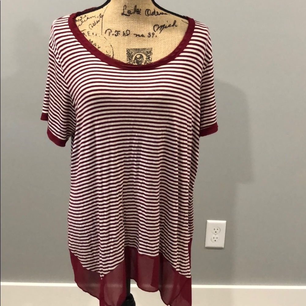 Striped top with cute neckline!